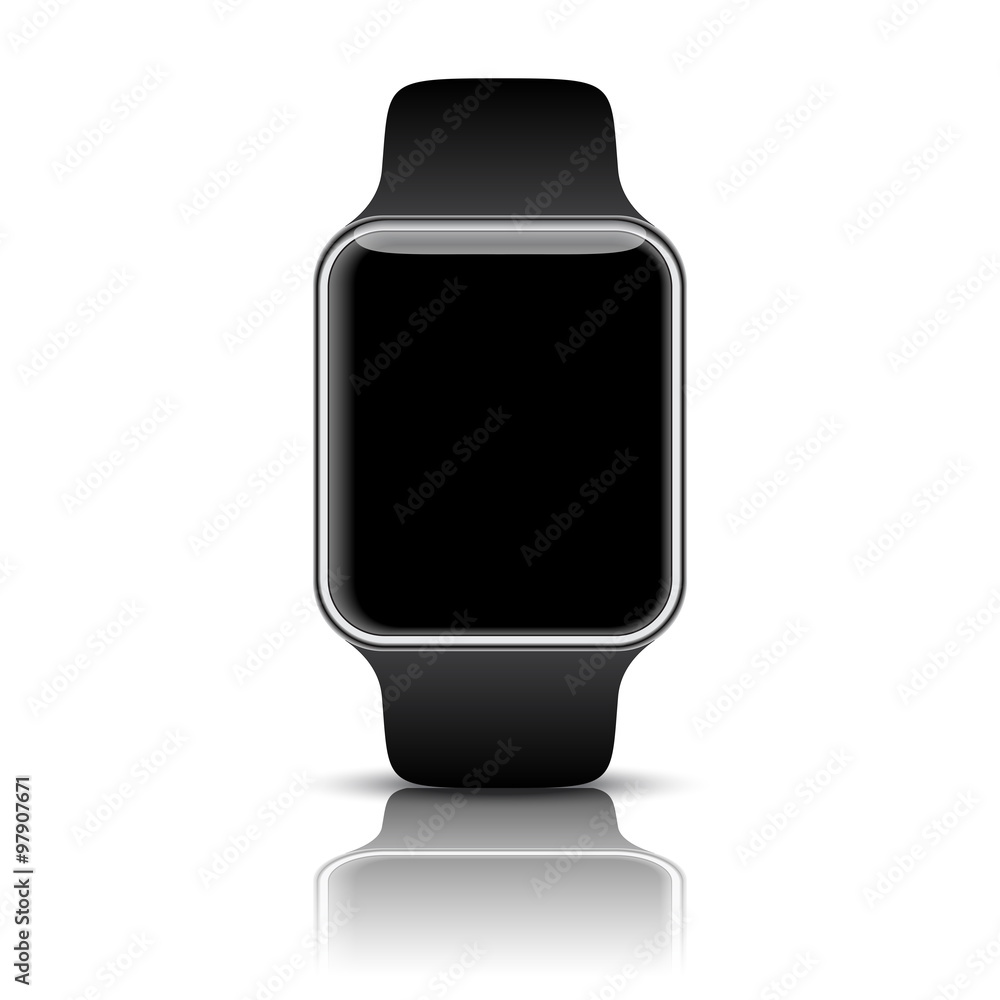 Smart watch isolated with icons on white background. Vector illustration. Smart watch isolated with icons on white background. Vector illustration.