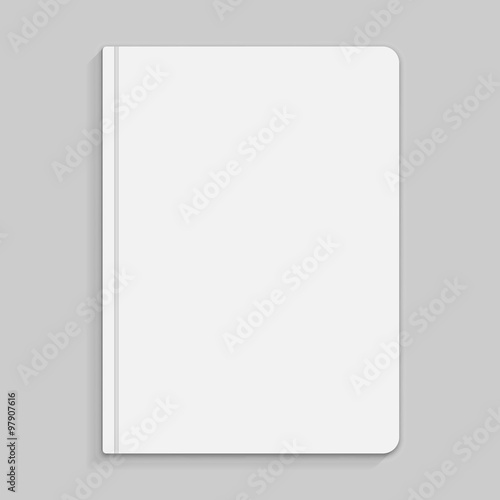 Black copybook with elastic band bookmark illustration.