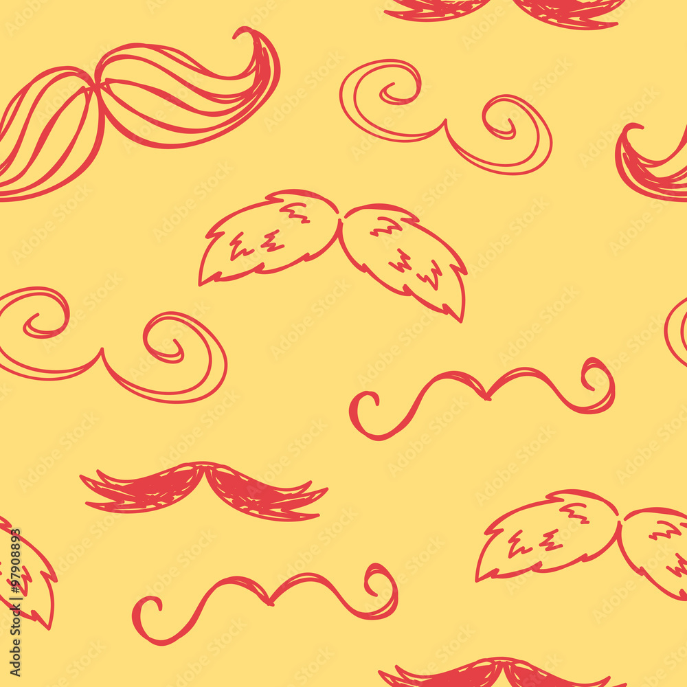 vintage mustache pattern