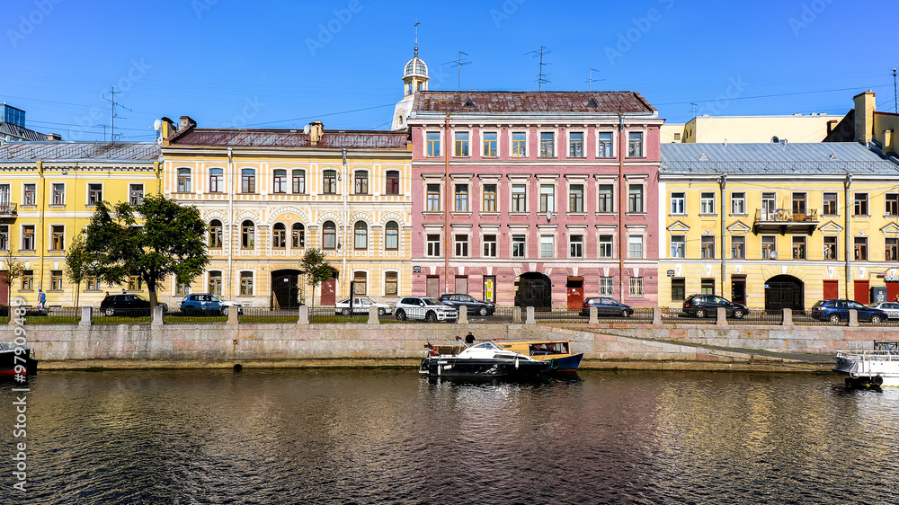 Riverside Fontanka in Saint Petersburg, Russia
