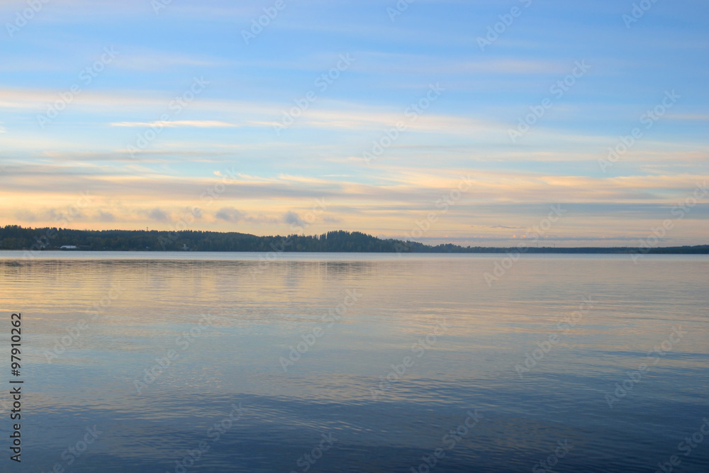Lake at sunrise.