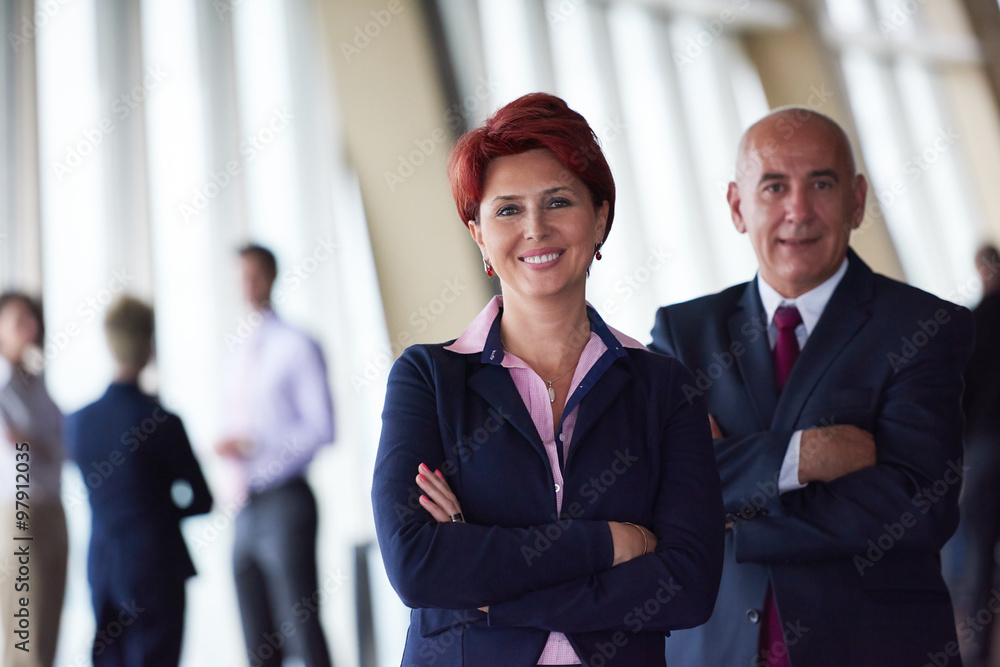 diverse business people group with redhair woman in front diverse business people group with redhair woman in front