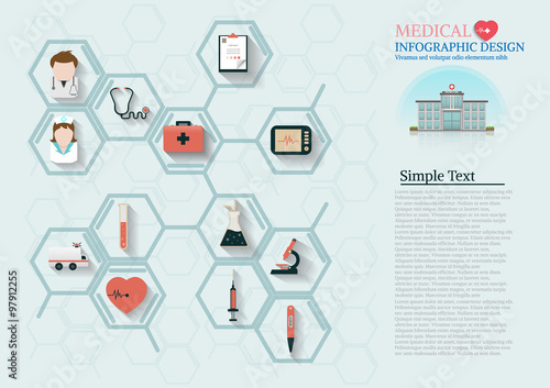 Medical and hospital building Infographic.