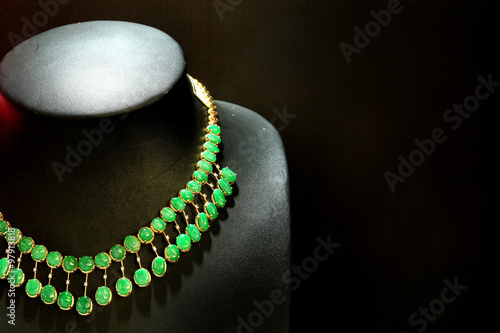 Beautiful Jade necklace on dark background