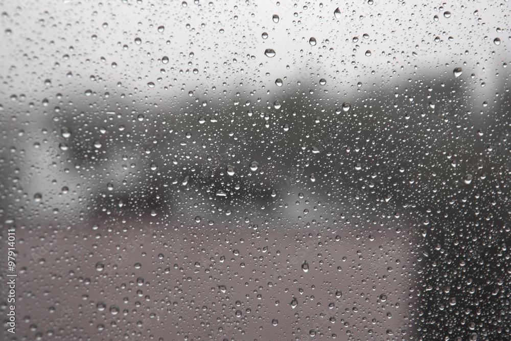Drops of rain on the window. Drops of rain on the window.