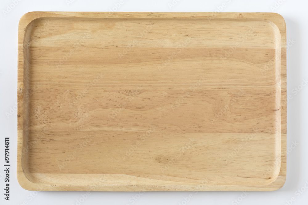 Wooden tray top view Wooden tray top view