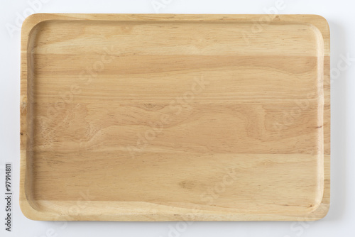 Wooden tray top view