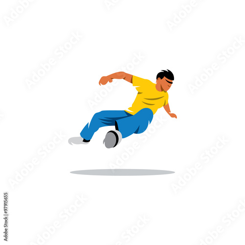 Parkour athlete jumping. Vector Illustration.