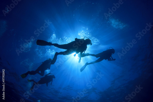 Tableau sur toile Scuba diving
