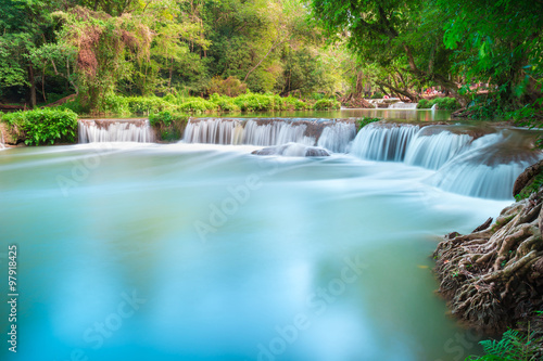 Beautiful waterfall in the forest at Namtok Chet Sao Noi Sarabur