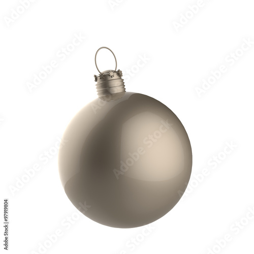 Empty 3d Christmas ornament on white background