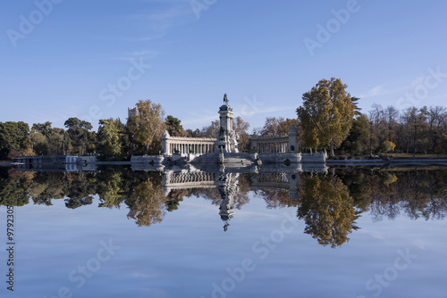 Monument to King Alfonso XII in the Retiro Park in Madrid, Spain