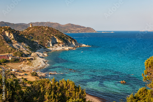 Fototapeta Naklejka Na Ścianę i Meble -  Coastal scenery in Villasimius, Sardinia, Italy