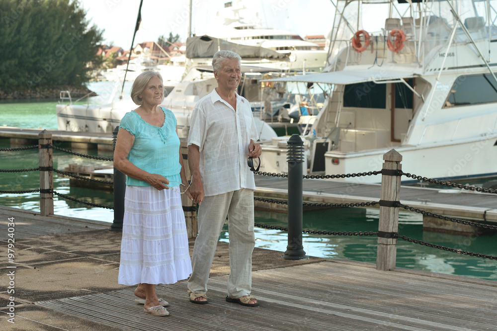 senior couple on the pier