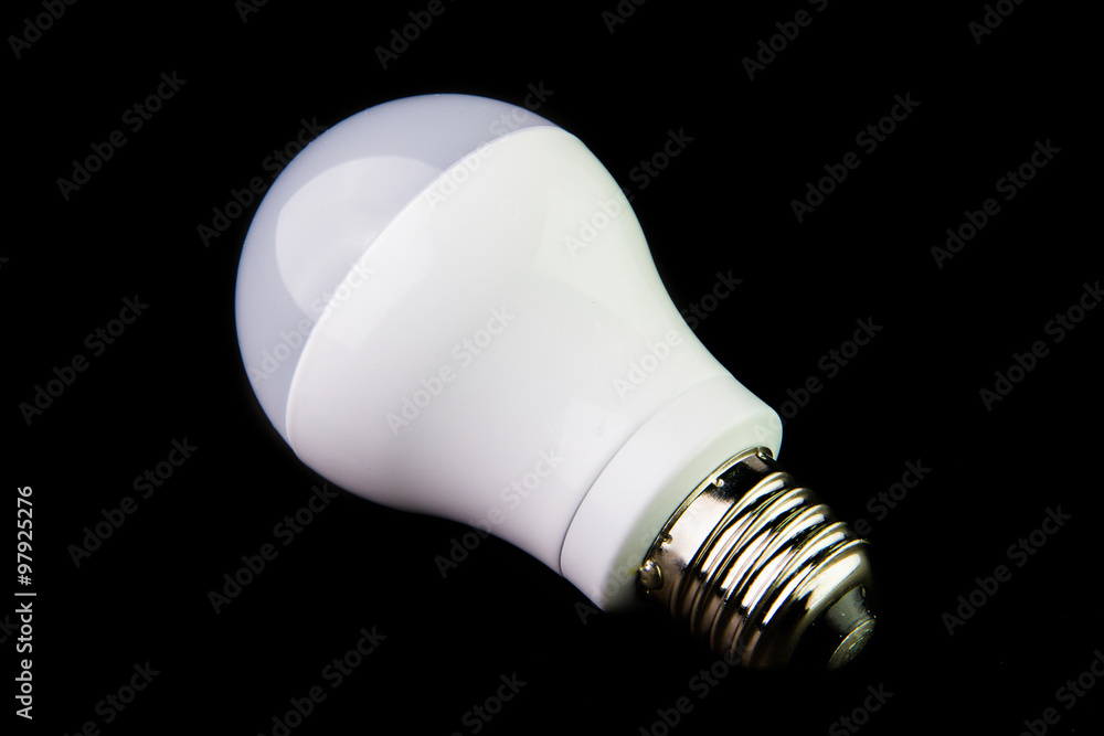 Energy saving LED light bulbs on the black background. Energy saving LED light bulbs on the black background.