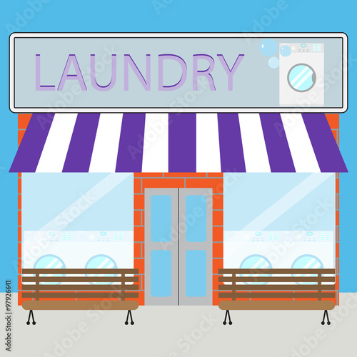 Building laundry flat design