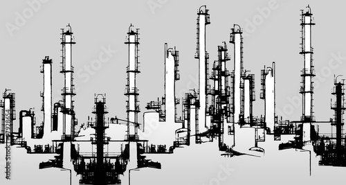 Oil refinery illustration