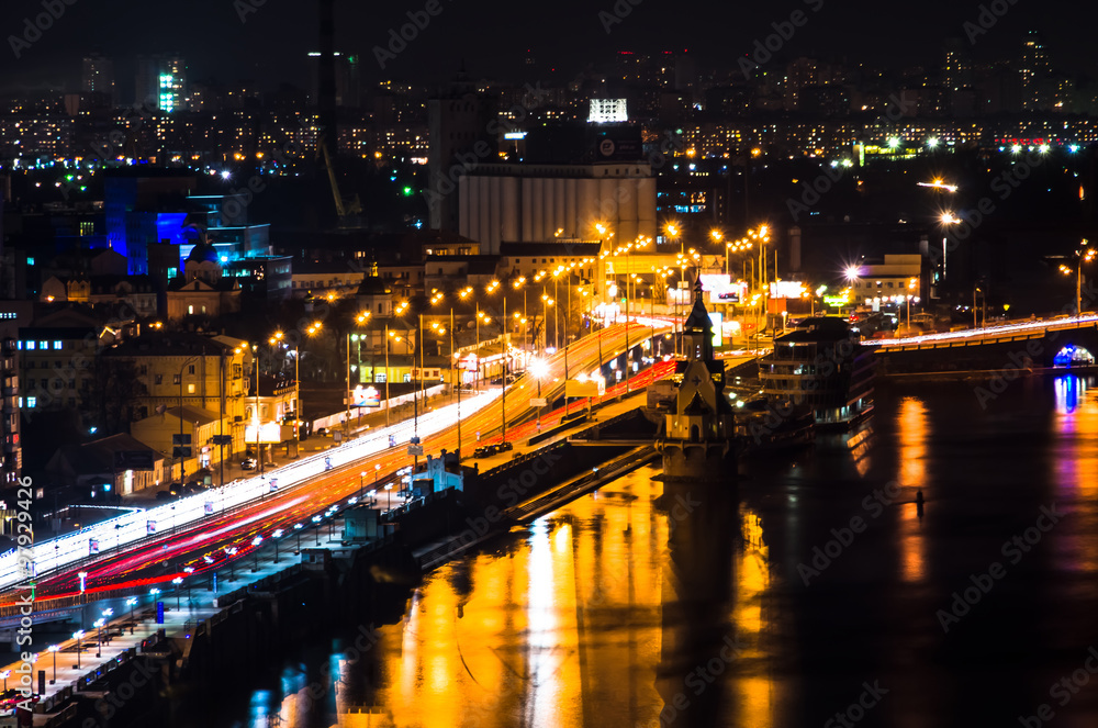 Kiev city in Ukraine at night