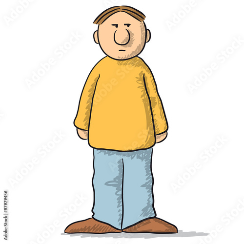 a character with a careful look