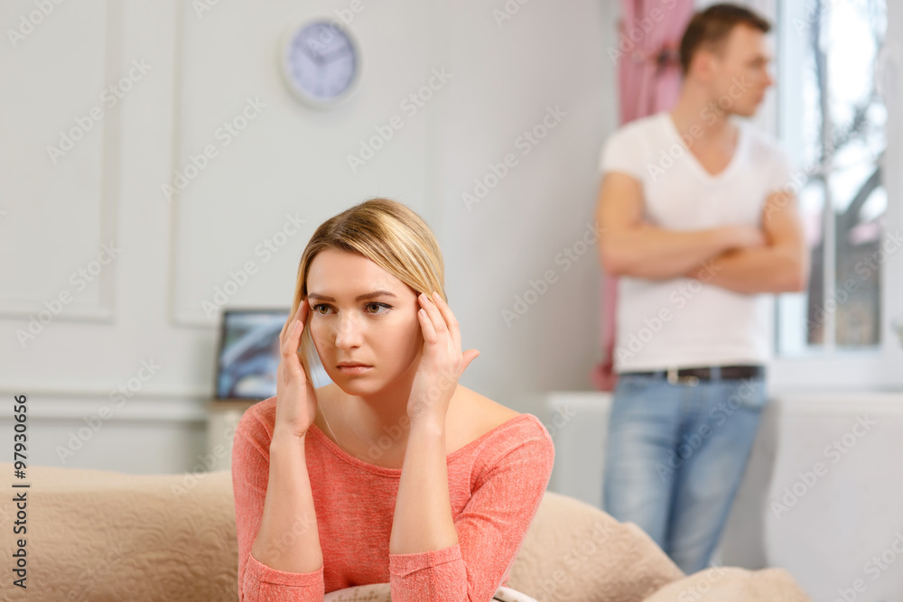 Fototapeta premium Young couple is having a fight. 