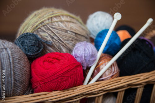 Handmade knitted things using knitting needles and crochet