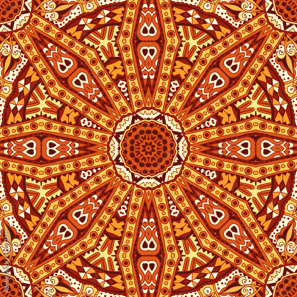 Geometric seamless indian autumn pattern