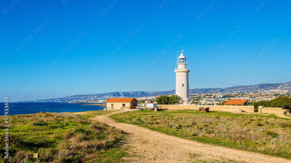 View of Paphos Lighthouse in Cyprus