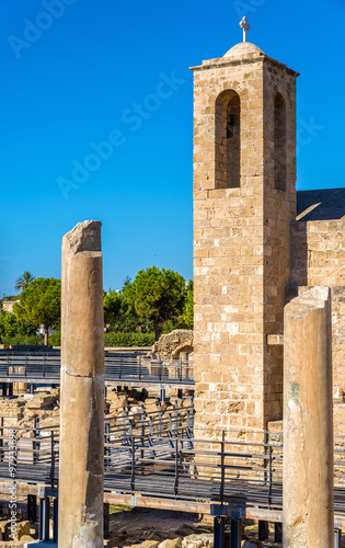 Bell tower of Panagia Chrysopolitissa Basilica in Paphos - Cypru photo