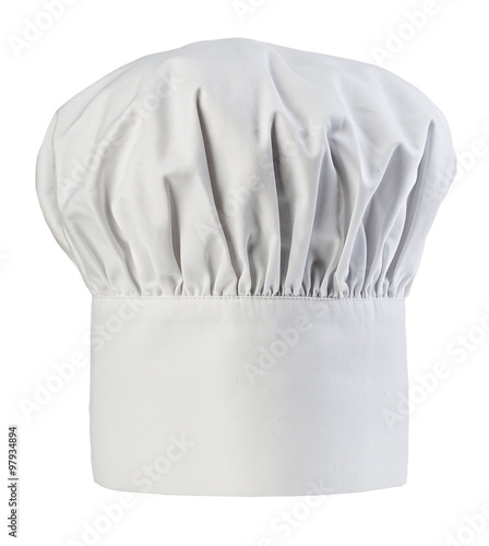 Chef's hat close-up isolated on a white background. Cooks cap.