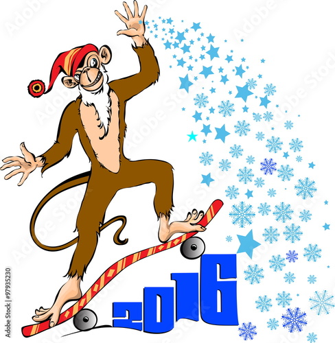 Monkey. Symbol of the New Year 2016. 