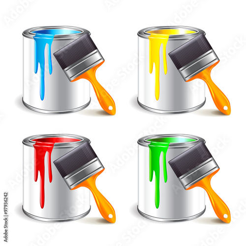 Paint can isolated on white vector