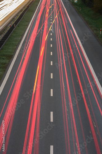 Wallpaper Mural long time exposure on a highway with car red light trails Torontodigital.ca