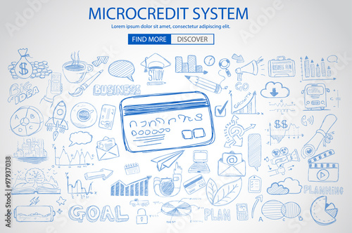 Microcredt Systtem concept with Doodle design style