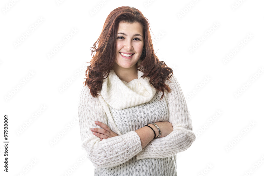 Studio Portrait Of Smiling Teenage Girl Studio Portrait Of Smiling Teenage Girl