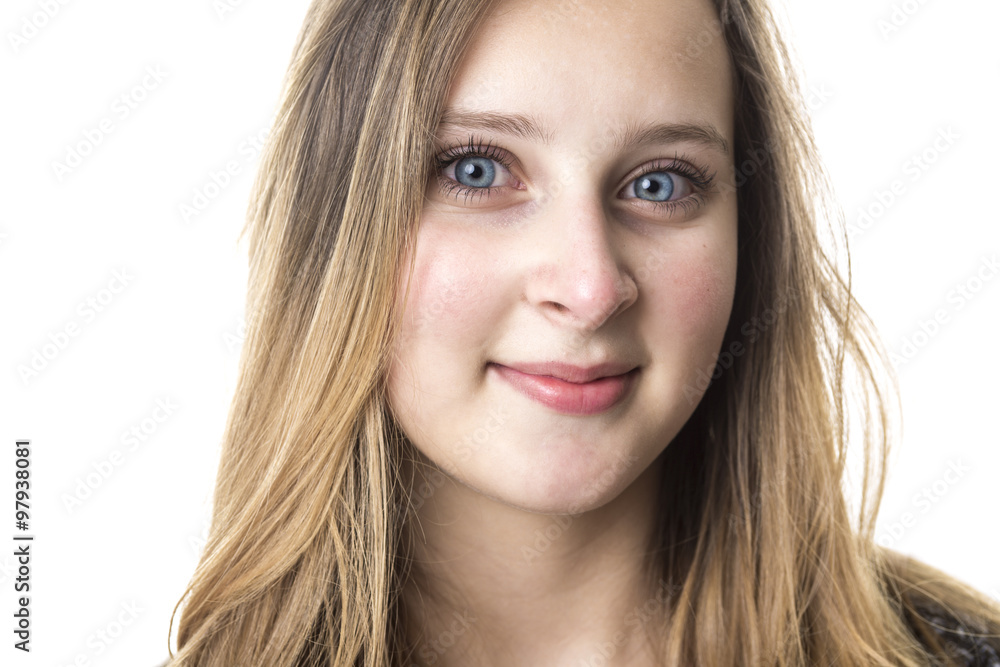 Studio Portrait Of Smiling Teenage Girl Studio Portrait Of Smiling Teenage Girl