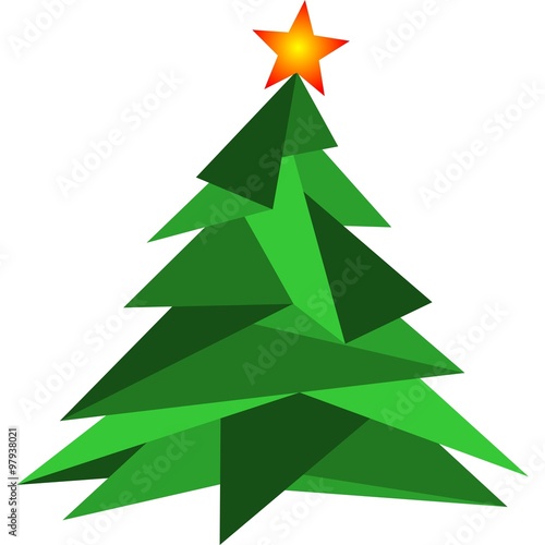 Christmas Tree Minimal Triangle Design in Green