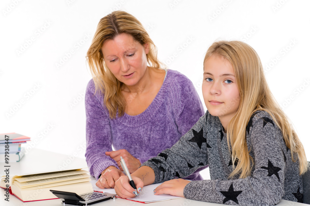 girl and together with teacher in the classroom girl and together with teacher in the classroom