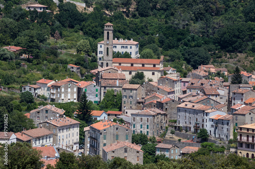 Medieval village of Vico in Corsica, France photo