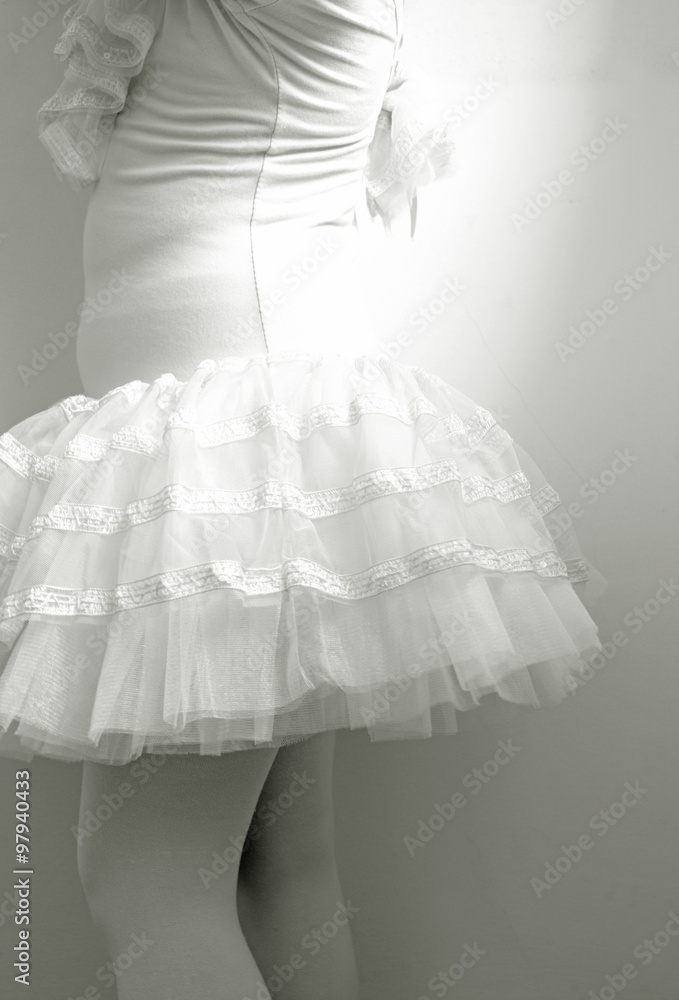 Fototapeta premium close up of body little girl wearing ballet dress