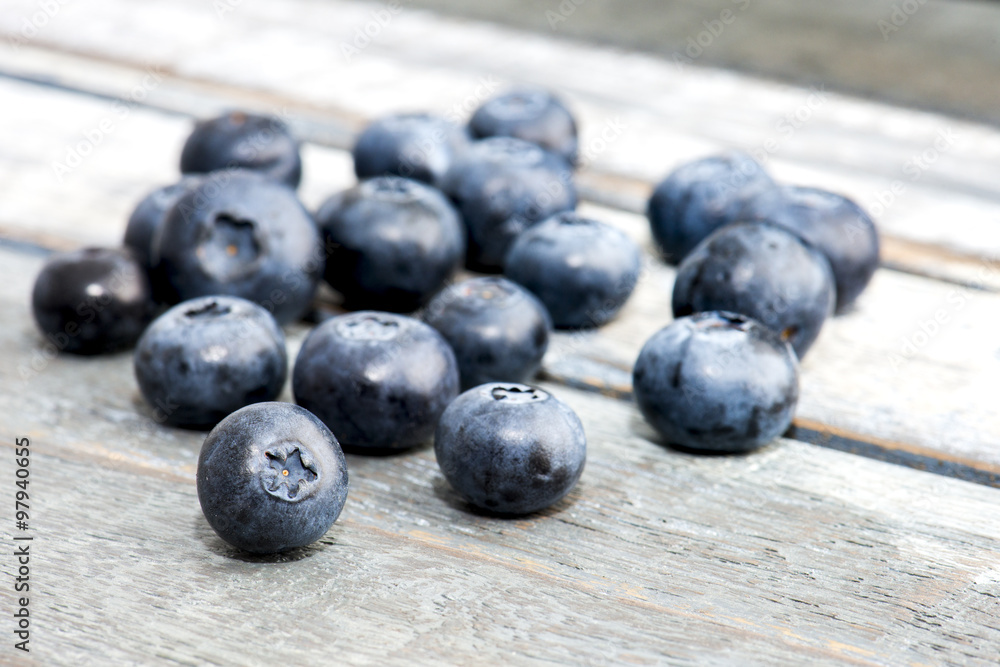 Blueberry On Wood Table Blueberry On Wood Table