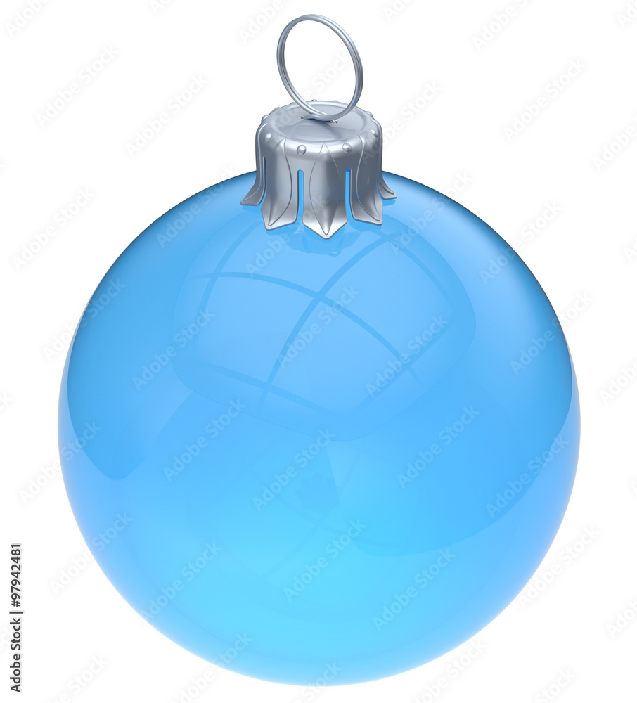Christmas ball adornment blue glass empty New Year's Eve ornament translucent bauble clear blank decoration shiny. Happy Merry Xmas traditional wintertime celebration symbol. 3d render isolated Christmas ball adornment blue glass empty New Year's Eve ornament translucent bauble clear blank decoration shiny. Happy Merry Xmas traditional wintertime celebration symbol. 3d render isolated