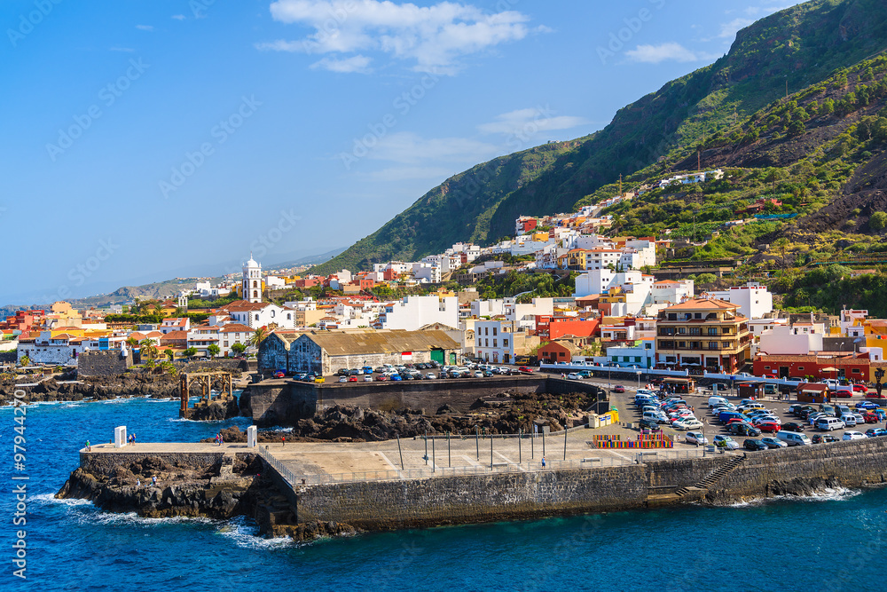 A view of Garachico town on coast of Tenerife, Canary Islands, Spain