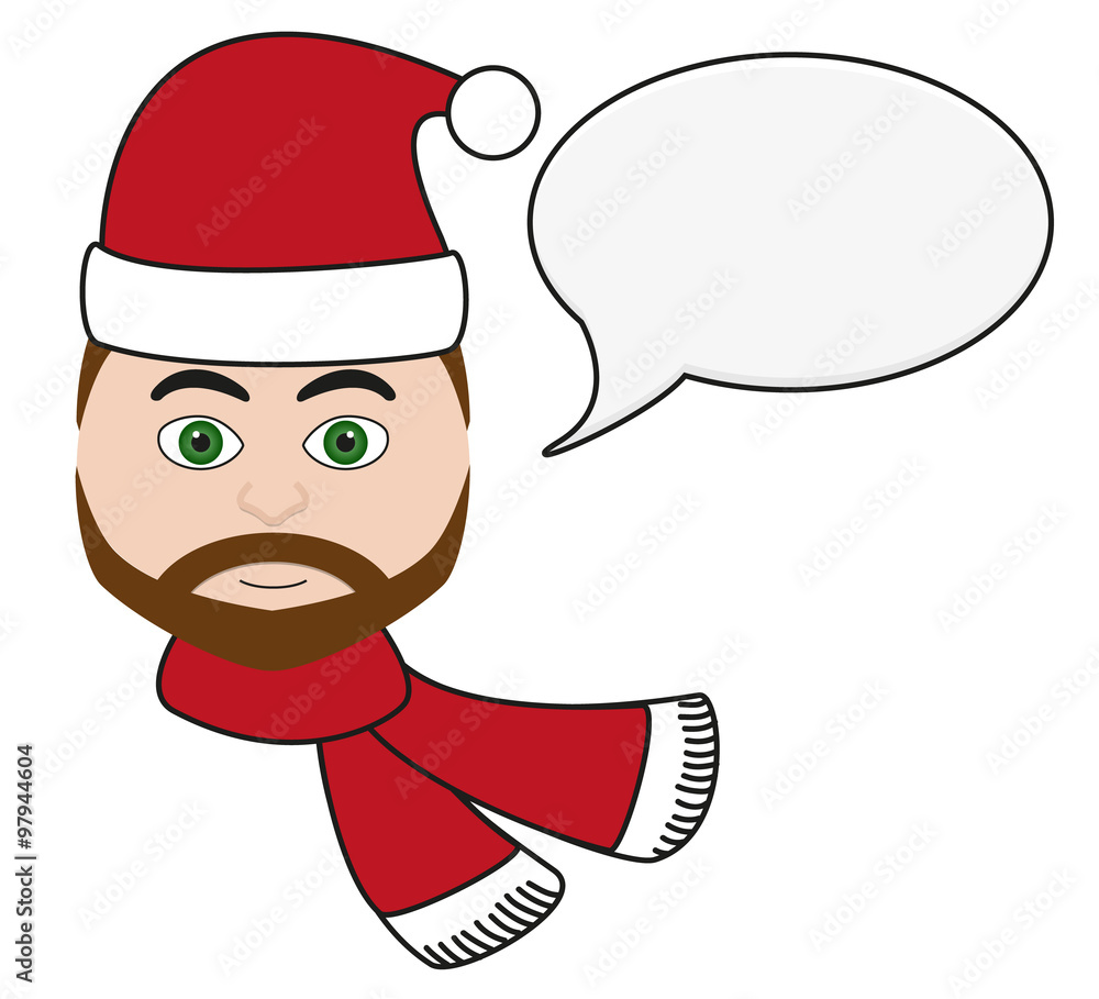 Handsome man with festive apparel with speech bubble Handsome man with festive apparel with speech bubble