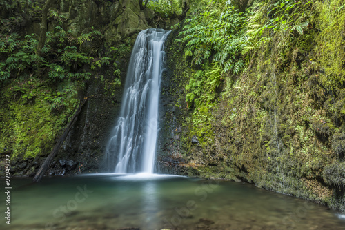 Salto do prego is a beautiful waterfall in Sao Miguel island  Azores  Portugal