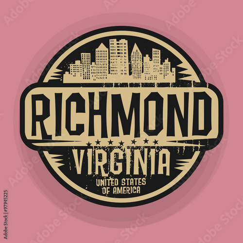 Stamp or label with name of Richmond, Virginia