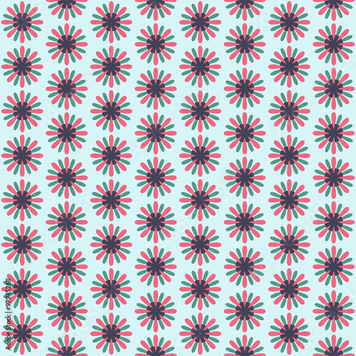 Floral seamless pattern in retro style