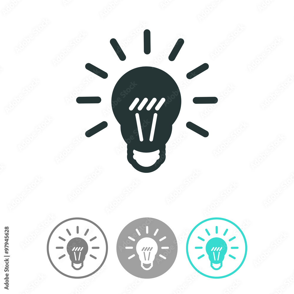 Light lamp vector icon. Idea symbol. Light lamp vector icon. Idea symbol.