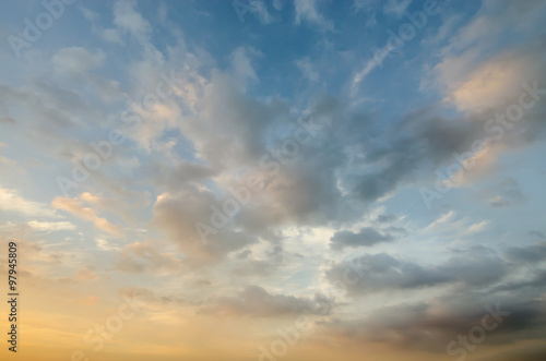 Evening sunset with cloudy skies © suradech_k