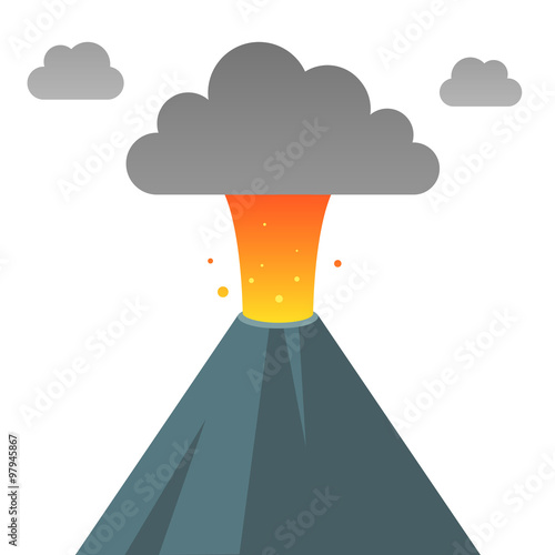Erupting volcano illustration