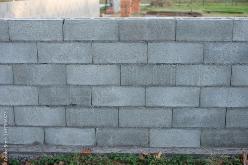 Muro di mattoni, blocchi di cemento, calcestruzzo, trama texture sfondo photo